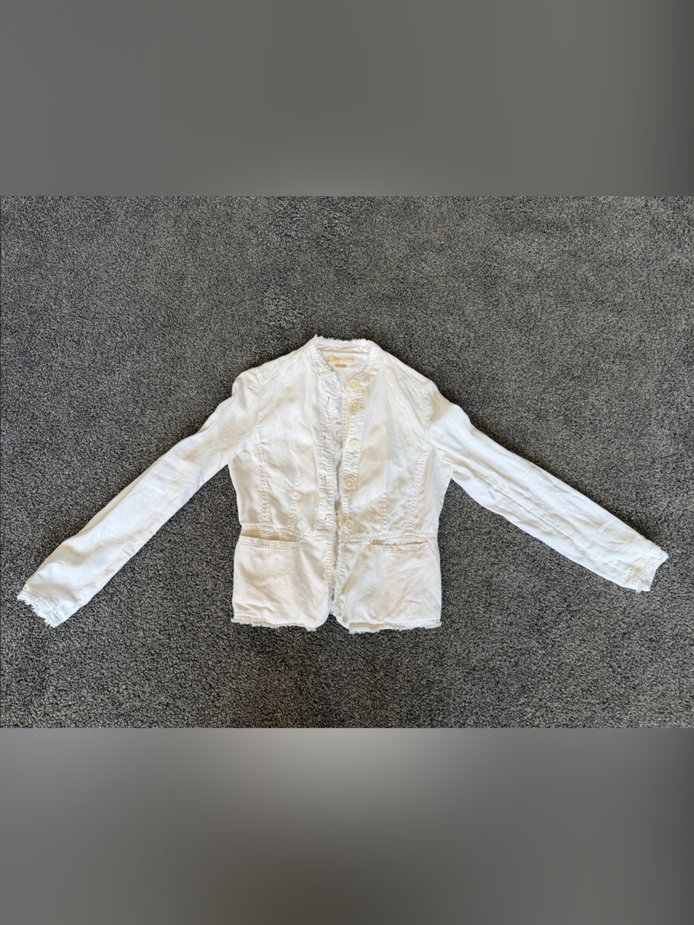 Michael Kors White Button-Front Lightweight Jacket